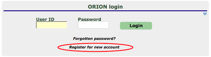 Register for new account